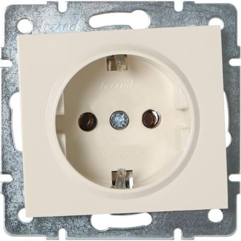 Розетка 1-а з/з внутрішня крем LEZARD Rain 703-0388-122В
