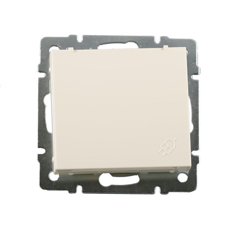 Розетка 1-а з/з внутрішня з кришкою крем LEZARD Rain 703-0388-123В