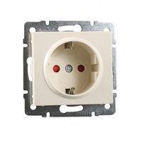 Розетка 1-я с/з внутренняя с защитой от детей крем LEZARD Rain 703-0388-124В