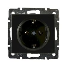 Розетка 1-я с/з внутренняя антрацит LEZARD Rain 703-4288-122В