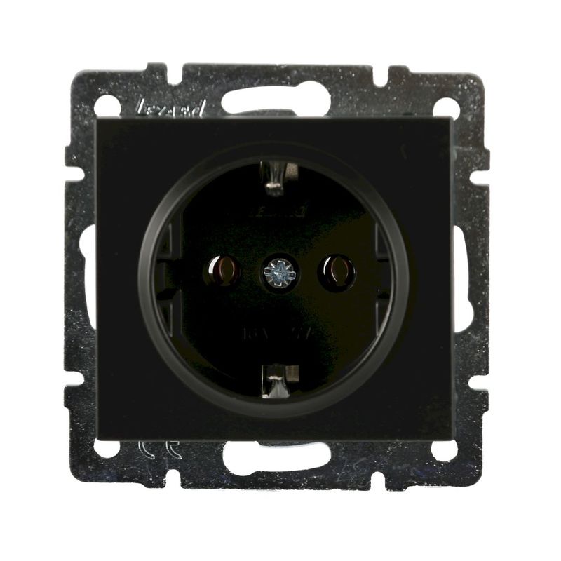 Розетка 1-а з/з внутрішня антрацит LEZARD Rain 703-4288-122В