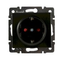 Розетка 1-я с/з внутренняя с защитой от детей антрацит LEZARD Rain 703-4288-124В