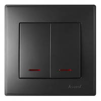 Вимикач 2-кл. внутрішній з підсвічуванням антрацит LEZARD Lesya 705-4242-112