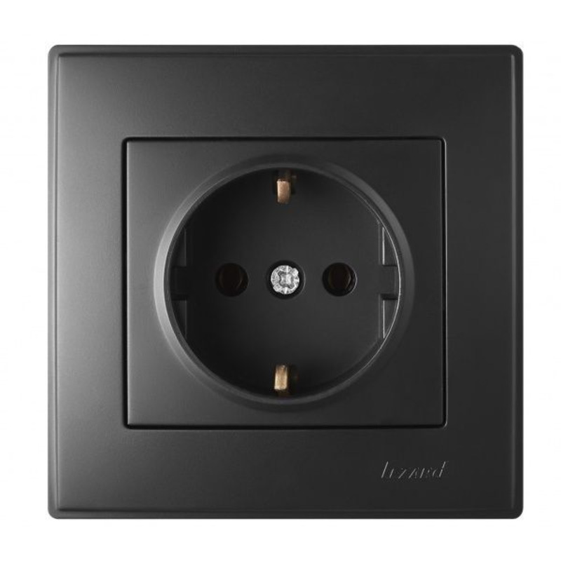 Розетка 1-а з/з внутрішня антрацит LEZARD Lesya 705-4242-122B