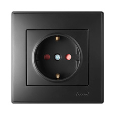 Розетка 1-я с/з внутренняя с защитой от детей антрацит LEZARD Lesya 705-4242-124B