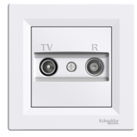Розетка 1-а внутрішня TV-R кінцева (1 дБ) біла "SCHNEIDER Asfora" EPH3300121