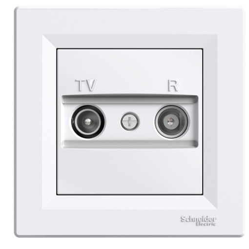 Розетка 1-я внутренняя TV-R концевая (1 дБ) белая "SCHNEIDER Asfora" EPH3300121