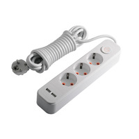 Удлинитель 3 гнезда 5м с 2*USB (2100mA) с/с 5x1.0mm 3500W с кнопкой "LEMANSO" LMK71007
