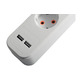 Подовжувач 3 гнізда 5м з 2*USB (2100mA) з/з 5x1.0mm 3500W з кнопкою "LEMANSO" LMK71007