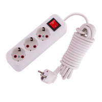 Подовжувач 3 гнізда 5м c/з із кнопкою "LEMANSO" LMK045
