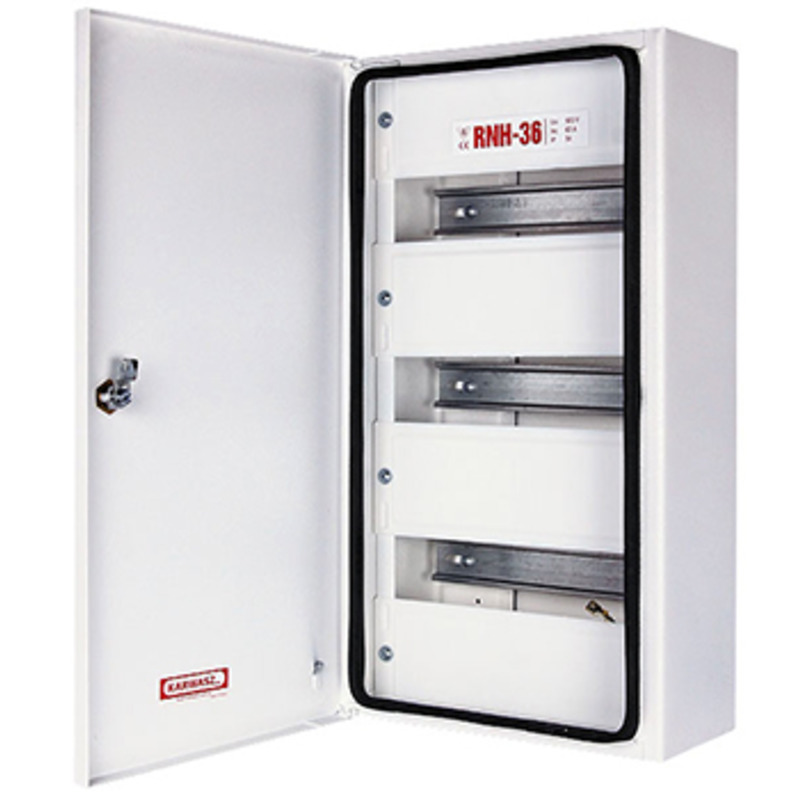 Шафа розподільна e.mbox.RNH-36 мет., герметична. IP 54, навісний, 36 мод., 480х255х115 мм "E.NEXT" RNH-36
