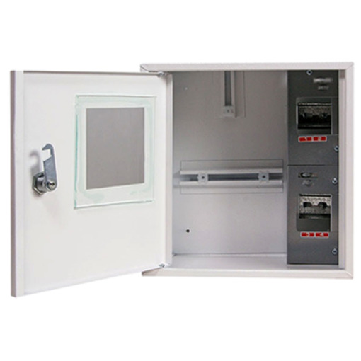 Корпус e.mbox.stand.n.f1.04.z металевий, під 1-ф. лічильник, 4 мод., навісний, із замком "E.NEXT" s0100003