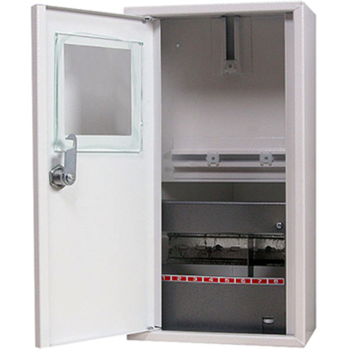 Корпус e.mbox.stand.n.f1.08.z металевий, під 1-ф. лічильник, 8 мод., навісний, із замком "E.NEXT" s0100005