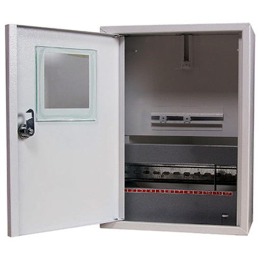 Корпус e.mbox.stand.n.f1.12.ze металевий, під 1-ф. електронний лічильник, 12 мод., навісний, із замком "E.NEXT" s0100067