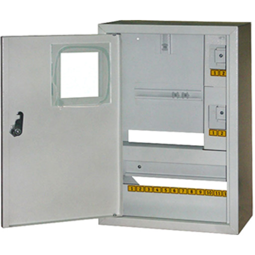 Корпус e.mbox.stand.n.f1.16.ze металевий, під 1-ф. електронний лічильник, 16 мод., навісний, із замком "E.NEXT" s0100069