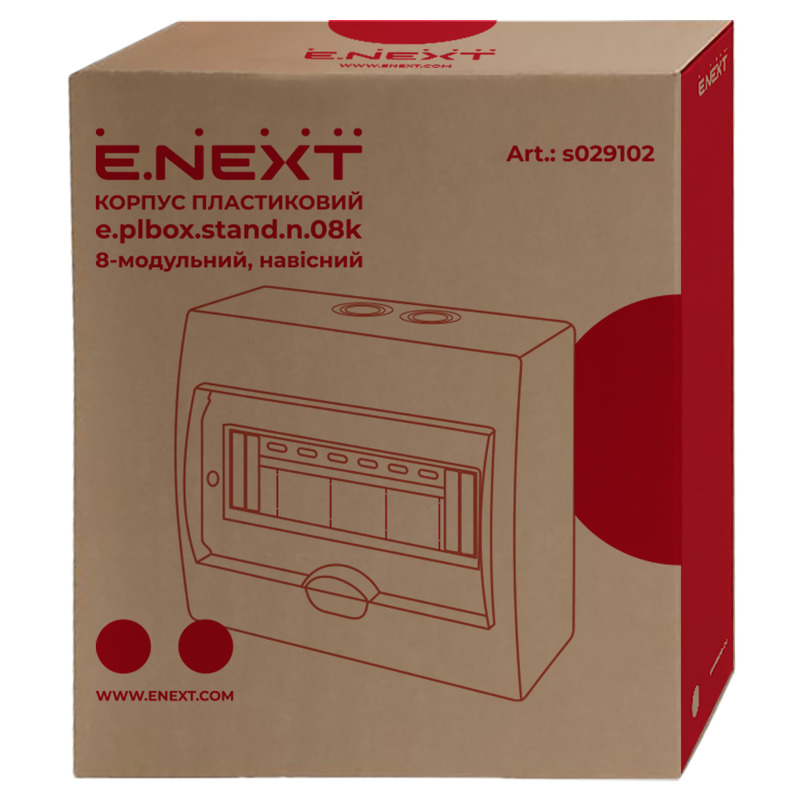 Корпус пластиковий 12-модульний e.plbox.stand.n.12k, навісний "E.NEXT" s029104
