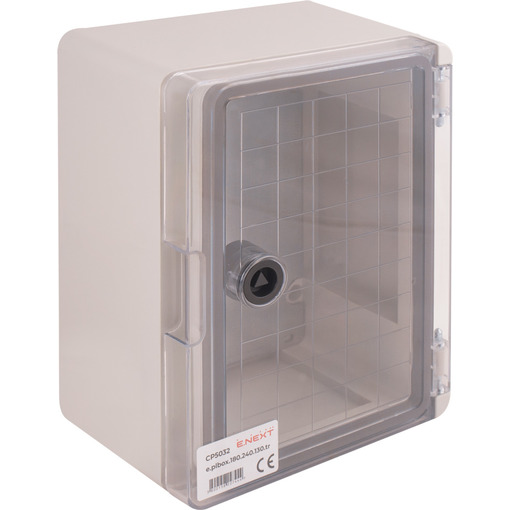 Корпус ударопрочный с АБС-пластика e.plbox.180.240.130.tr, 180х240х130мм, IP65 с прозрачной дверью "E.NEXT" CP5032