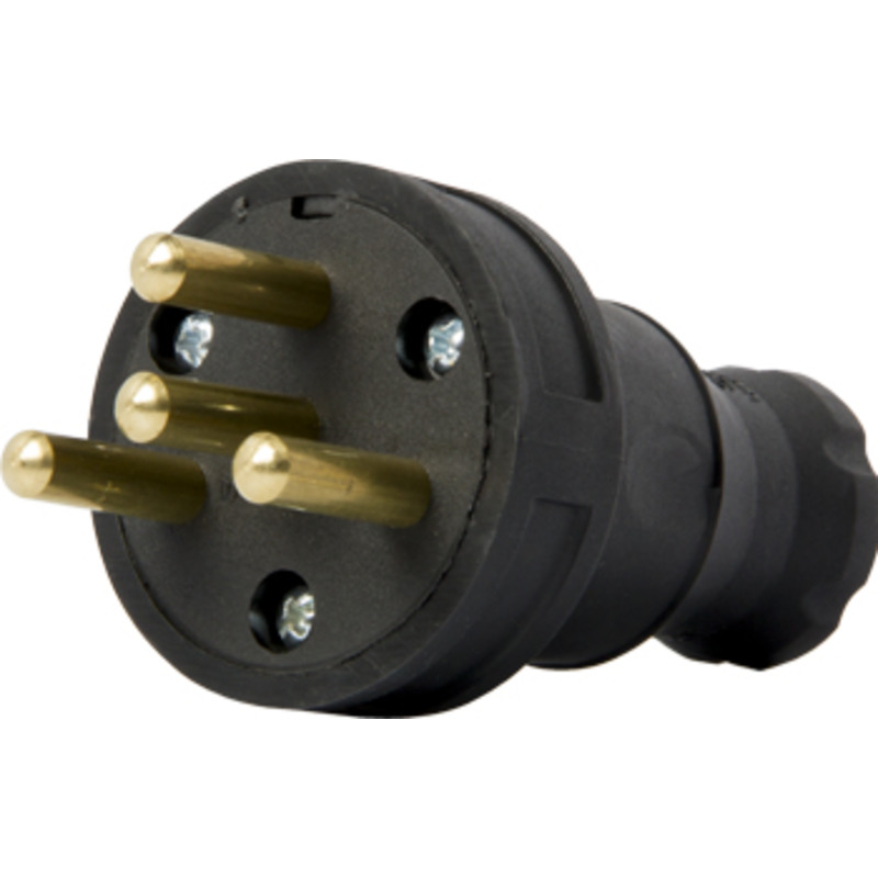 Силовая вилка переносная каучуковая e.plug.rubber.030.25, 4п. 25А "E.NEXT" s9100028