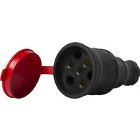 Силова розетка переносна із захисною кришкою каучукова e.socket.rubber.031.25, 4п "E.NEXT" s9100029