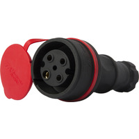 Силова розетка переносна із захисною кришкою каучукова e.socket.rubber.071.32, 4п "E.NEXT" s9100033