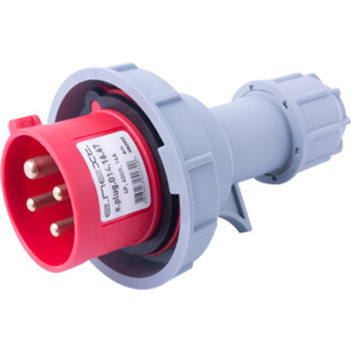 Силова вилка переносна e.plug.014.16.67, 4п., 400В, 16А, IP 67 "E.NEXT" i082002