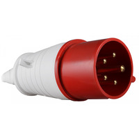 Вилка переносна (ВП) 32А/5п (3п+е+н) 380-415V IP44 червона "LEMANSO" LM2037