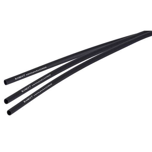 Термоусаджувальна трубка з клейовим шаром e.termo.pro.6,4.2,2.black, 6,4/2,2, 1м, чорна "E.NEXT" p092018