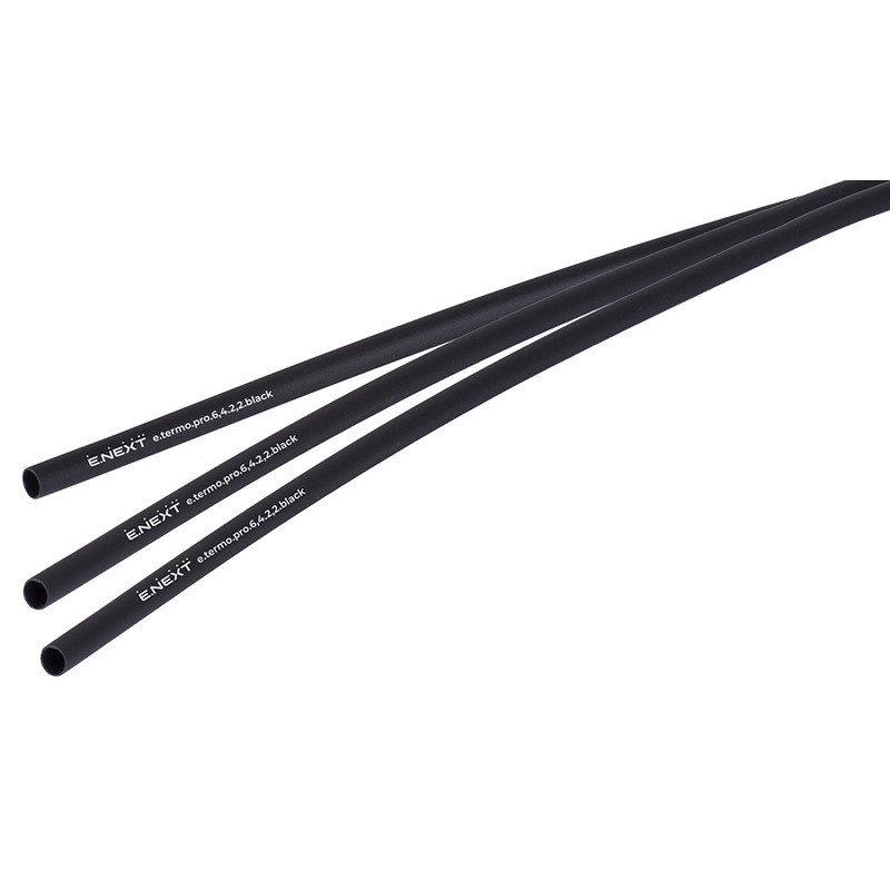 Термоусадочная трубка с клеевым слоем e.termo.pro.6,4.2,2.black, 6,4/2,2, 1м, черная "E.NEXT" p092018