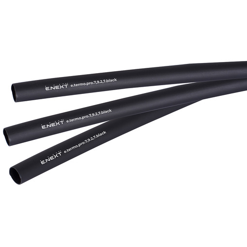 Термоусаджувальна трубка з клейовим шаром e.termo.pro.7,9.2,7.black, 7,9/2,7, 1м, чорна "E.NEXT" p092024
