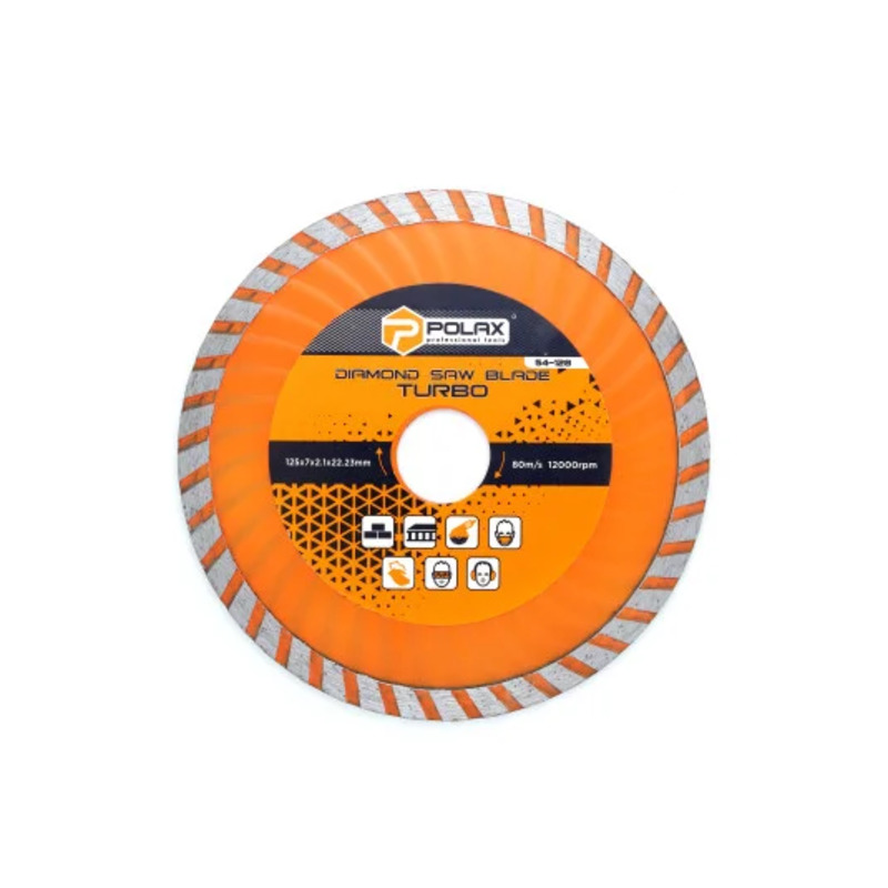 Диск алмазный Turbo 125x7x2.1x22.23, 25% "POLAX" 54-128