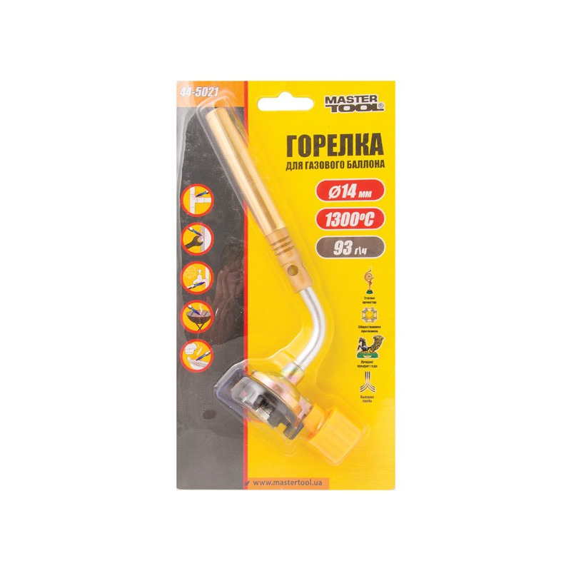 Горелка для газового баллона "Огонек", Ø 14 мм, 1300*С MASTER TOOL 44-5021