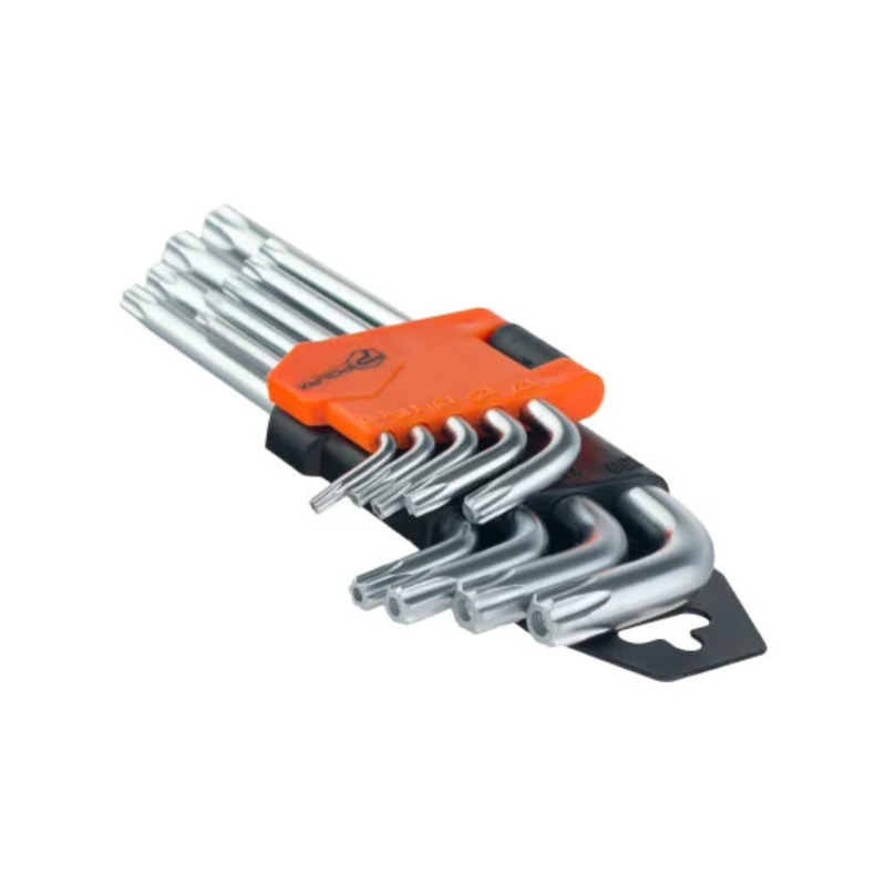 Набір Г-подібних ключів TORX 9шт. Т10-Т50, Cr-V "POLAX" 25-007