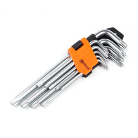 Набір Г-подібних подовжених ключів TORX 9шт. Т10-Т50, Cr-V "POLAX" 25-008