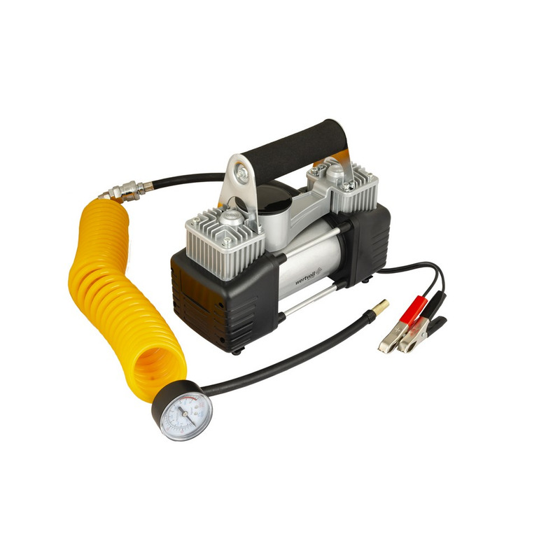 Компресор автомобільний двопоршневий 12V, 150 PSI, 25 A, 300 Вт, 85 л/хв WERTWOLL AC-2185
