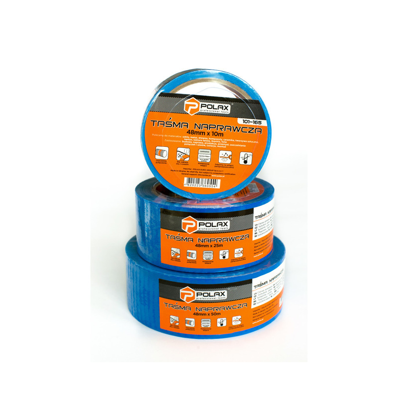 Армированная клейкая лента синяя 50мм х 25м POLAX 101-166