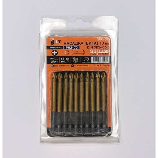 Насадка РН2*70мм, 1/4", S2, Титан "LEVTOOLS" 500-017