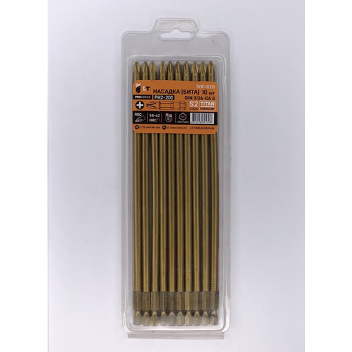 Насадка РН2*200мм, 1/4", S2, Титан "LEVTOOLS" 500-020