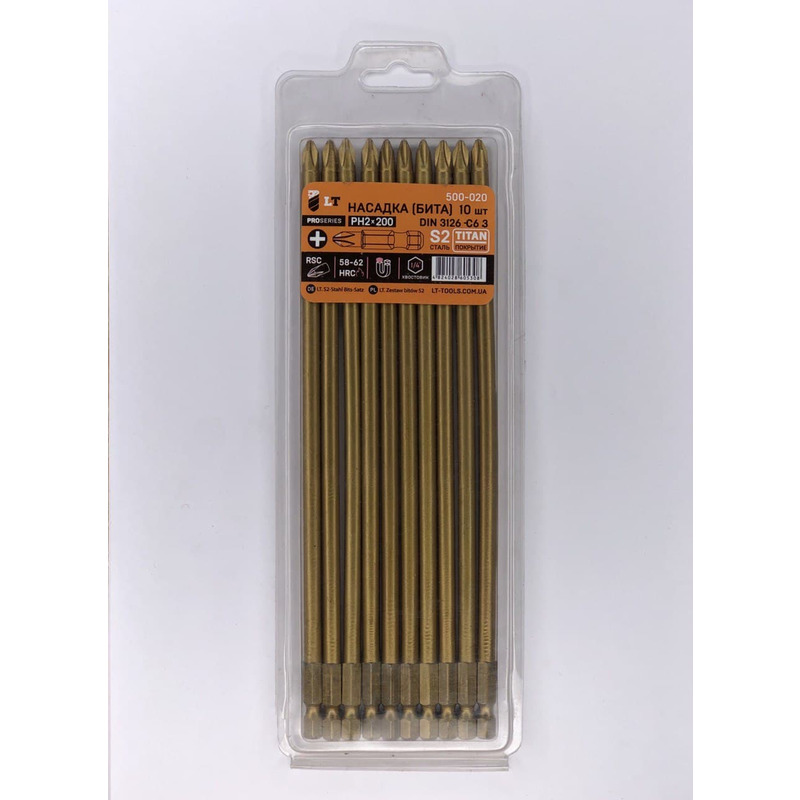 Насадка РН2*200мм, 1/4", S2, Титан "LEVTOOLS" 500-020