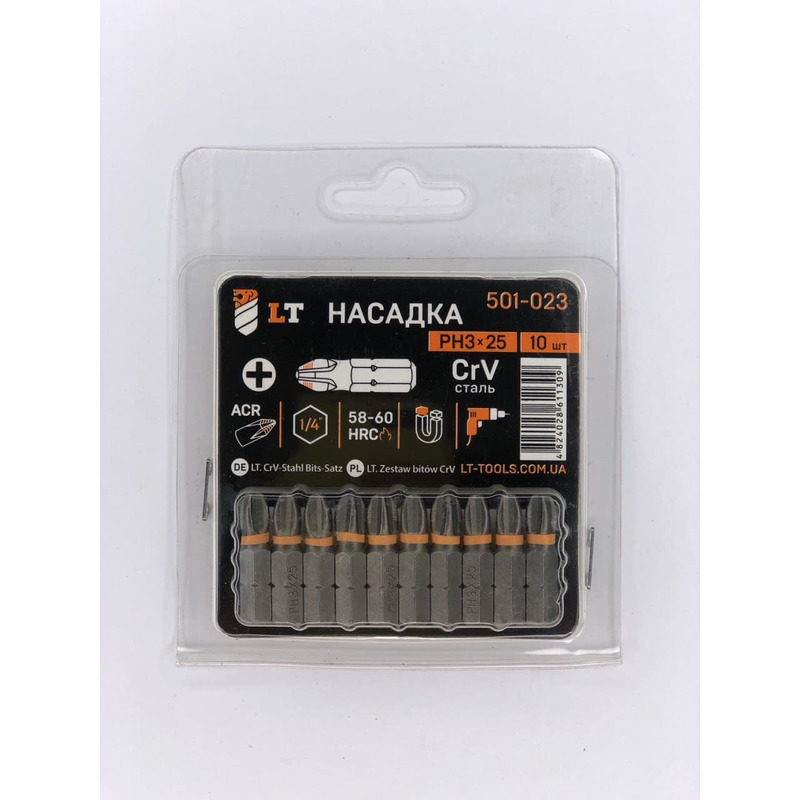 Насадка РН3*25мм, 1/4", CrV "LEVTOOLS" 501-023