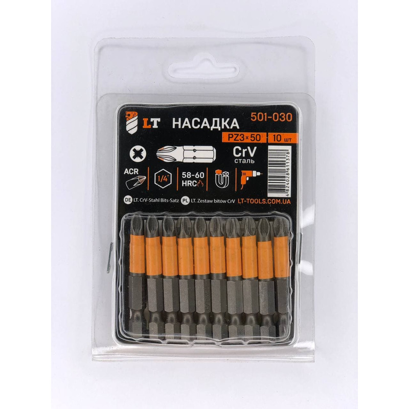 Насадка РZ3*50мм, 1/4", CrV "LEVTOOLS" 501-030