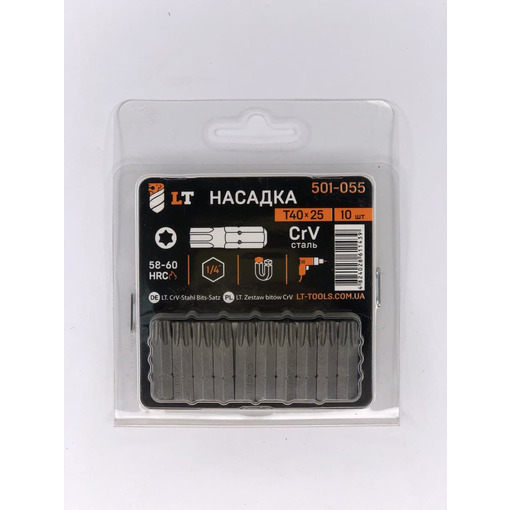 Насадка Т40*25мм, 1/4", CrV "LEVTOOLS" 501-055