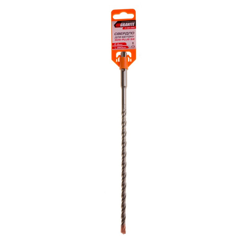 Сверло для бетона SDS-PLUS S4 8*260 мм GRANITE 0-08-260
