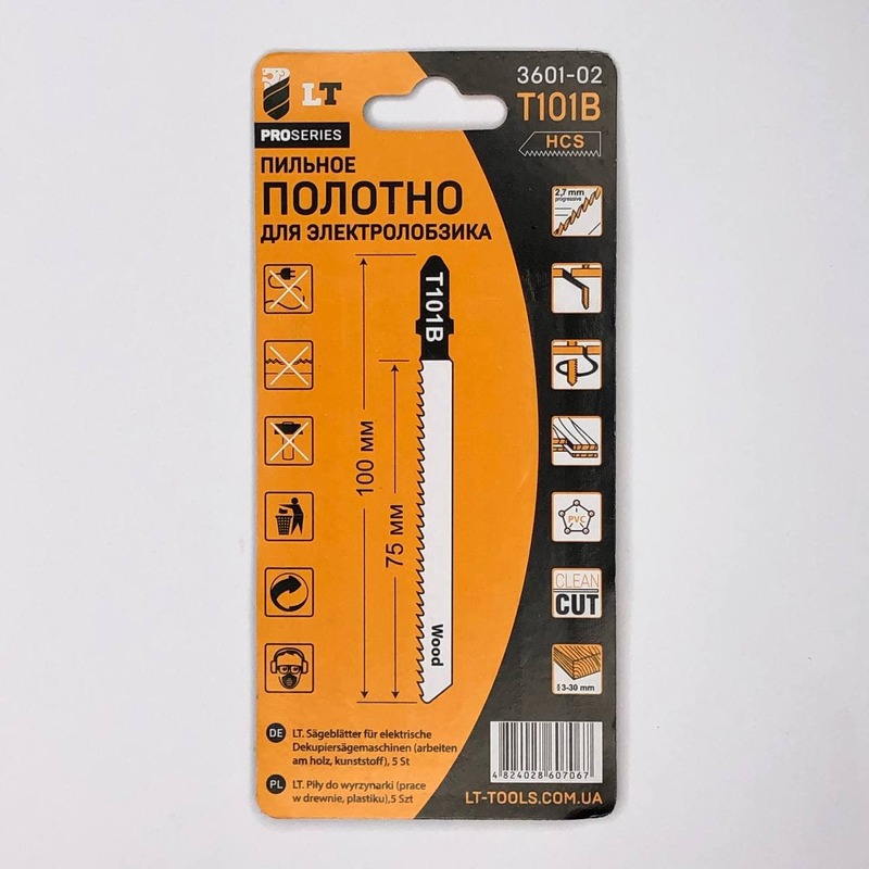 Пильное полотно для электролобзика Т101В HCS, PROSERIES "LEVTOOLS" 3601-02