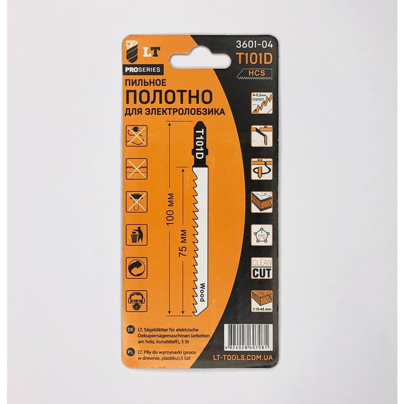 Пильное полотно для электролобзика T101 D HCS, PROSERIES "LEVTOOLS" 3601-04