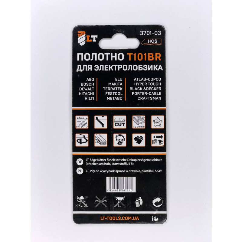 Полотно для електролобзика T101 BR HCS "LEVTOOLS" 3701-03