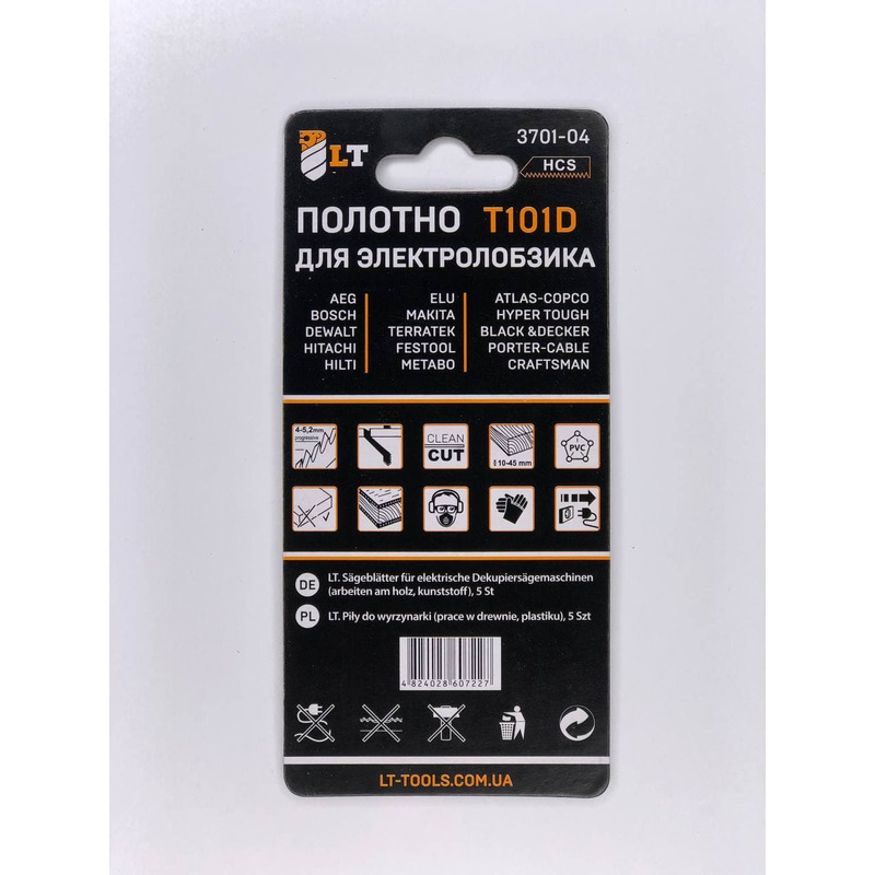 Полотно для електролобзика T101 D HCS "LEVTOOLS" 3701-04