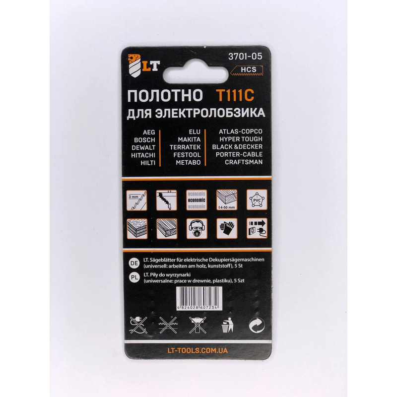 Полотно для електролобзика T111C HCS "LEVTOOLS" 3701-05