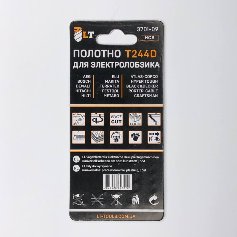 Полотно для электролобзика T244D HCS "LEVTOOLS" 3701-09