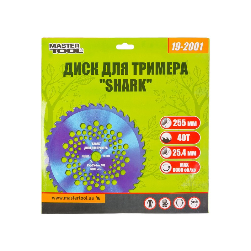 Диск для триммера "SHARK" 255*25.4*40Т с победитовой напайкой MASTER TOOL 19-2001
