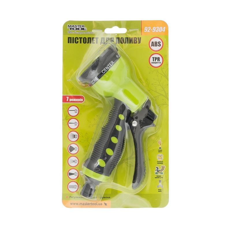 Пистолет для полива 1/2", TPR покрытие, 7 режимов MASTER TOOL 92-9304